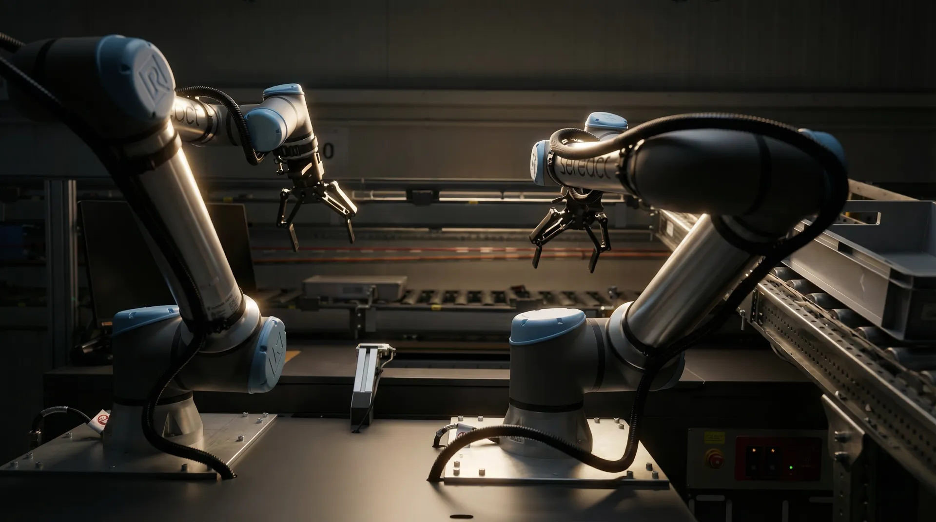 Sereact dual-arm robotic system close-up